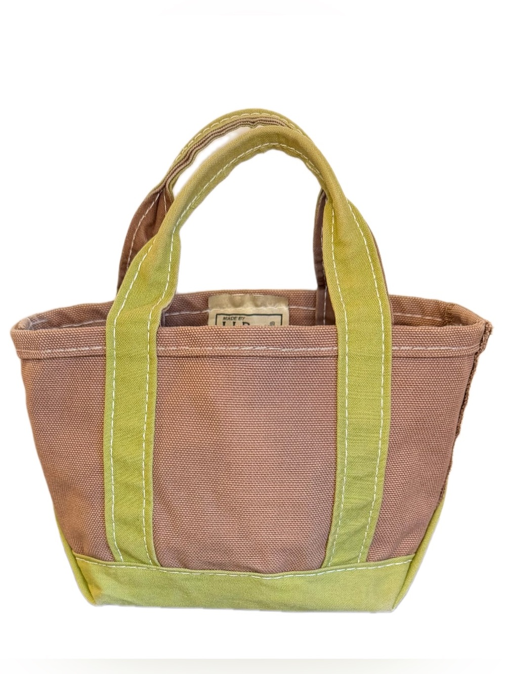Vintage LL Bean Boat And Tote Mini Bag Rare Brown Olive Green Made In USA